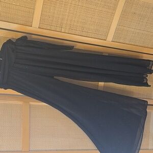 Onyx Black Wide Leg Pants Glittery Lined Medium Party Holiday